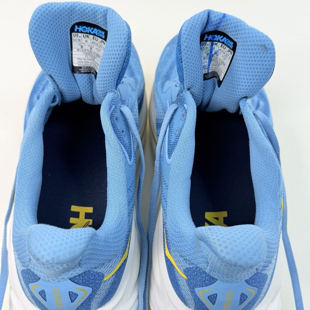Hoka Clifton 10 Wide Running Shoes Mens Size 9.5EE Blue Gym Sneakers 1162032 ALF - Picture 9 of 9
